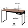 Mesa para Escritório Diretor Estilo Industrial 1,35m C/ Gaveteiro Netmobil - Nogal/preto - 4