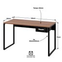 Ver imagem 4 de Mesa para Escritório Diretor Estilo Industrial 1,35m C/ Gaveteiro Netmobil - Nogal/preto