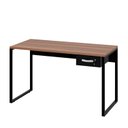 Ver imagem 3 de Mesa para Escritório Diretor Estilo Industrial 1,35m C/ Gaveteiro Netmobil - Nogal/preto