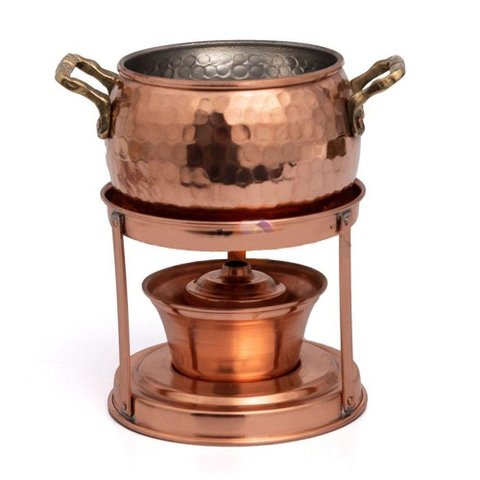 Rechaud Fogareiro em Cobre Fondue Queijo e Chocolate 1400ml