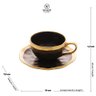 Xicara de Cafe de Porcelana Preto e Dourado Dubai 90ml Wolff - 7
