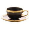 Xicara de Cafe de Porcelana Preto e Dourado Dubai 90ml Wolff - 1
