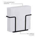 Ver imagem 3 de Porta Guardanapos De Mesa Aço Preto Fosco