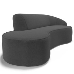 Sofá Living 3 Lugares 230cm Braço Direito Mozart D06 Bouclê Chumbo - Mpozenato - 5