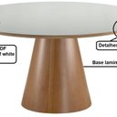 Ver imagem 5 de Mesa 120x120cm Redonda Tampo MDF e Vidro Pérola Marrom/Amendoa