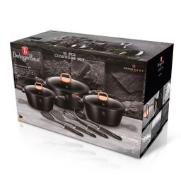 Jogo de Panelas 10 Peças Black Rose Gold Berlinger Haus Cozinha Qualidade Design Moderno - 6