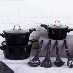 Jogo de Panelas 10 Peças Black Rose Gold Berlinger Haus Cozinha Qualidade Design Moderno - 8