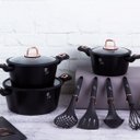 Ver mais imagens de Jogo de Panelas 10 Peças Black Rose Gold Berlinger Haus Cozinha Qualidade Design Moderno