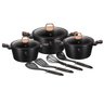 Jogo de Panelas 10 Peças Black Rose Gold Berlinger Haus Cozinha Qualidade Design Moderno - 1