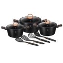 Ver imagem 1 de Jogo de Panelas 10 Peças Black Rose Gold Berlinger Haus Cozinha Qualidade Design Moderno