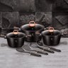 Jogo de Panelas 10 Peças Black Rose Gold Berlinger Haus Cozinha Qualidade Design Moderno - 5