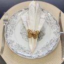 Ver imagem 2 de 12 Argolas Porta Guardanapos Anel Borboleta Vazada em Mdf