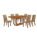 Ver imagem 2 de Mesa de Jantar Milena 6 Lugares Retangular MDF 180cm Amadeirado Moderna