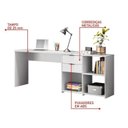 Ver imagem 7 de Conjunto 2 Peças com Mesa Escritório em L Nt 2060 e Cadeira de Diretor Tok Branco Preto