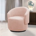 Ver imagem 2 de Poltrona Decorativa Orgânica Giratória Névoa Bouclê Rosê E03 - D’Rossi