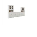 Ver imagem 2 de Conjunto Modulado 2 Armários para Cozinha Porta de Vidro 2 Balcões Multiuso Americano Branco/Gelo