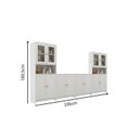 Ver imagem 3 de Conjunto Modulado 2 Armários para Cozinha Porta de Vidro 2 Balcões Multiuso Americano Branco/Gelo