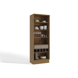 Paneleiro de Cozinha Modulado Botanic M628 C/ 2 Portas Vidro e 1 Gaveta 50cm Nogueira/fendi - 5