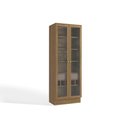 Ver imagem 1 de Paneleiro de Cozinha Modulado Botanic M628 C/ 2 Portas Vidro e 1 Gaveta 50cm Nogueira/fendi