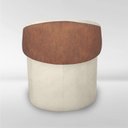Ver imagem 5 de Puff Orgânico Redondo com Encosto Luxo Composé Corino e Suede para Sala e Recepção:bege