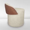 Ver imagem 6 de Puff Orgânico Redondo com Encosto Luxo Composé Corino e Suede para Sala e Recepção:bege