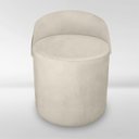Ver imagem 1 de Puff Orgânico Redondo com Encosto Luxo Composé Corino e Suede para Sala e Recepção:bege