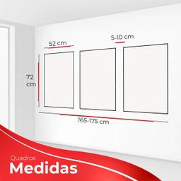 kit com 3 Quadros Decorativos Abstratos com Moldura e Vidro para Sala Quarto Escritório e Clínica 52 - 4