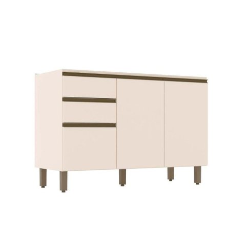 Balcão de Cozinha Modulado Connect P- Pia C-2 Gavetas e 3 Portas 120x51x82cm Off White - Henn