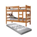 Ver imagem 1 de beliche jaspe que vira duas cama com grade fixa mdf com estrado madeira Nature/ Off com colchão D33