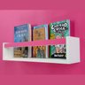 Prateleira Para Livros Infantis Colorida Nicho de Parede Organizador de Brinquedos 55cm:ROSA - 1
