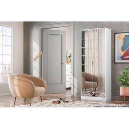 Armário Multiuso Lavanderia Grife c/ 2 Portas c/ Espelho Branco - Demóbile - 5