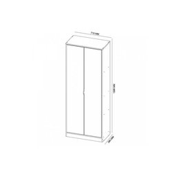 Armário Multiuso Lavanderia Grife c/ 2 Portas c/ Espelho Branco - Demóbile - 4