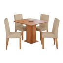 Ver imagem 2 de Sala de Jantar Sophia 95x95cm sem Vidro com 04 Cadeiras Maia Marrom/Cinamomo/Gengibre