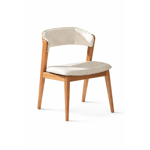 Cadeira com Encosto Anatômico 80cm em Madeira Maciça Allegra Oona Design Mel
