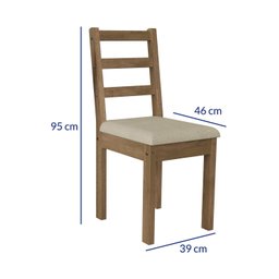 Conjunto para Jardim Madeira Maciça 160x80cm 1 Mesa 6 Cadeiras Assento Estofado Itália - 4
