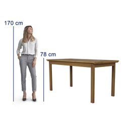 Conjunto para Jardim Madeira Maciça 160x80cm 1 Mesa 6 Cadeiras Assento Estofado Itália - 5