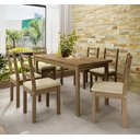 Ver imagem 1 de Conjunto para Jardim Madeira Maciça 160x80cm 1 Mesa 6 Cadeiras Assento Estofado Itália