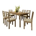 Ver imagem 2 de Conjunto para Jardim Madeira Maciça 160x80cm 1 Mesa 6 Cadeiras Assento Estofado Itália