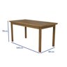 Conjunto para Jardim Madeira Maciça 160x80cm 1 Mesa 6 Cadeiras Assento Estofado Itália - 3