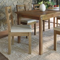 Conjunto para Jardim Madeira Maciça 160x80cm 1 Mesa 6 Cadeiras Assento Estofado Itália - 6