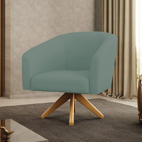 Poltrona Decorativa Stella Base de Madeira Giratória Ma30 Cotelê Ext/veludo D03 - D’Rossi