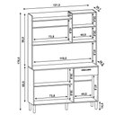 Ver imagem 4 de Armário de Cozinha Compacta 121cm Pádua K02 Freijó/Gris - Mpozenato