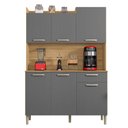 Ver imagem 1 de Armário de Cozinha Compacta 121cm Pádua K02 Freijó/Gris - Mpozenato