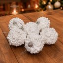 Ver imagem 4 de Enfeite Natalino Bolas de Natal Branco com Efeito Neve Kit 12 6cm