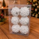 Ver imagem 5 de Enfeite Natalino Bolas de Natal Branco com Efeito Neve Kit 12 6cm
