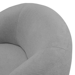 Kit 02 Poltronas Orgânicas Giratória Living Glee Bouclê Cinza - Desk Design - 12