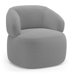 Kit 02 Poltronas Orgânicas Giratória Living Glee Bouclê Cinza - Desk Design - 6
