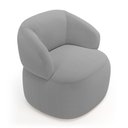 Ver imagem 5 de Kit 02 Poltronas Orgânicas Giratória Living Glee Bouclê Cinza - Desk Design