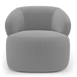 Kit 02 Poltronas Orgânicas Giratória Living Glee Bouclê Cinza - Desk Design - 9