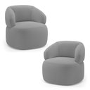 Ver imagem 1 de Kit 02 Poltronas Orgânicas Giratória Living Glee Bouclê Cinza - Desk Design